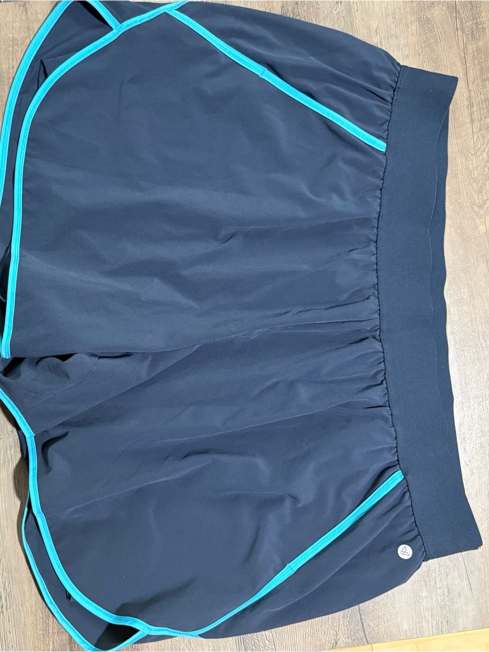 Livi Active Navy Shorts with Teal-Blue Piping